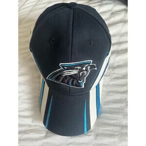 NWT Vintage Carolina Panthers Hat Cap One Size Reebok Black Y2K Flex Adjustable